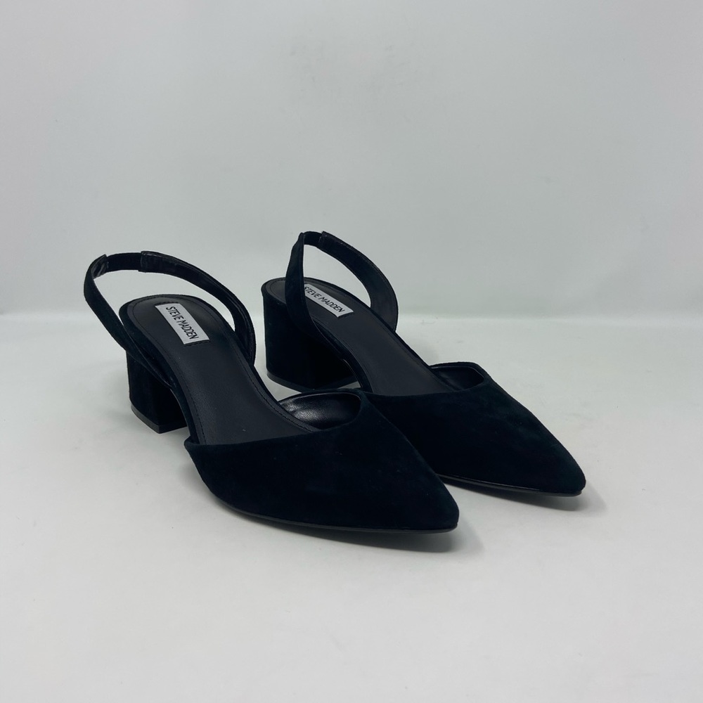 Steve Madden Pointy Toe Velvet Square Kitten Heel